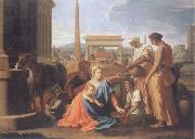 Nicolas Poussin The hl, Famile in Agypten oil painting